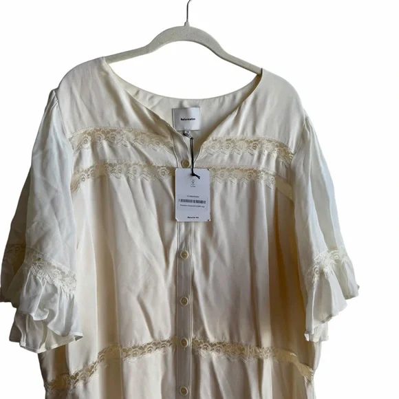NWT Reformation Woodson Dress Ivory Size 20 New - Picture 3 of 9